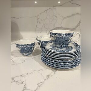 15 Piece Vintage Heritage Hall Johnson Brother China Set, Extremely Rare